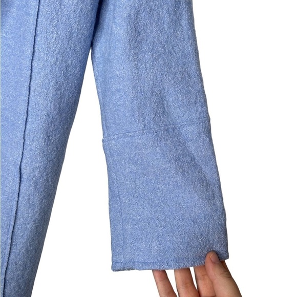 Joie Bright Blue Gredan Winter Wool Blend Open Jacket Hoodie Coat Size Small - Picture 9 of 13